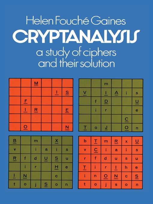 Title details for Cryptanalysis by Helen F. Gaines - Available